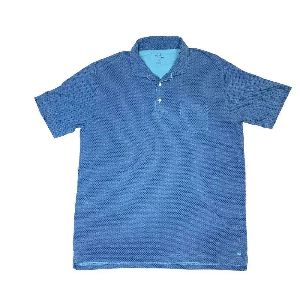 Peter Millar Mountainside Collection Blue Short Sleeve Polo Men’s Size XL
